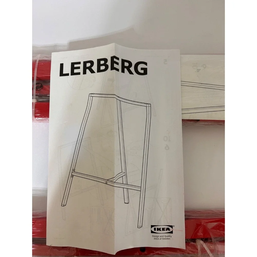 Set of 2‎ IKEA LERBERG Trestle Hilver Table Legs Only Red Steel 504.736.38